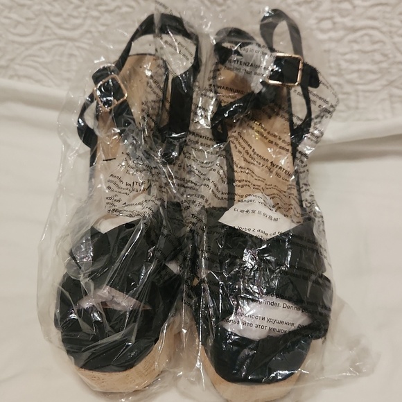 New! Black espadrilles heels shoes summer vacation resortwear spring size 9 - Picture 8 of 10